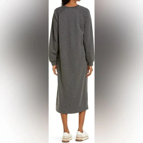 Treasure & Bond Grey Sweatshirt Midi Dress Plus Size Sweater Dress 3X - Picture 2 of 8